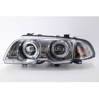 BMW E46 98-01 Chrome Projector Headlamp w Ring